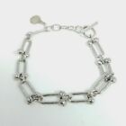 Vintage Silver Tone Chain Link Bracelet with Religous Mother Virgin Mary Charm