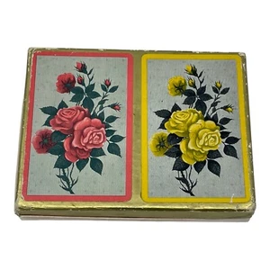 NOS Set Of 2 VTG Russell Artcraft Playing Cards Roses Deck Box New Sealed - Picture 1 of 9
