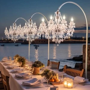 Outdoor Wedding Bridal Crystal Chandelier Candle Lighting with Metal frame - Picture 1 of 7