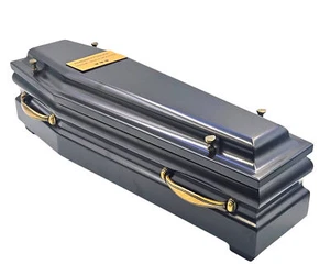 Black coffin urn for burial Mini coffin shaped cremate urn for human ashes - Picture 1 of 3