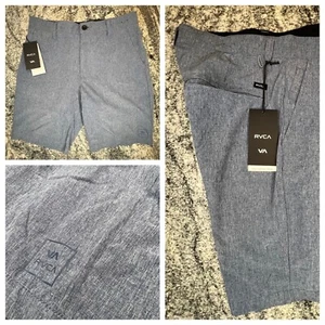 RVCA All The Way Hybrid Chino Shorts Mens 30 Submersibles 2-Way Stretch Blue INE - Picture 1 of 11