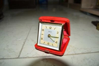 Alter Reise Tischwecker Klappwecker Junghans im Etui  retro 202021 - Bild 1 von 4