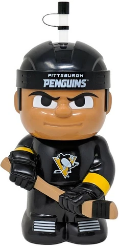 Pittsburgh Penguins NHL Hockey 16oz. Big Sip Water Bottle With Reuse-able Straw Cover