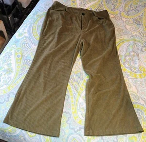 Unisex Dark Green Corduroy Wide Leg Trousers 38 - Picture 1 of 7