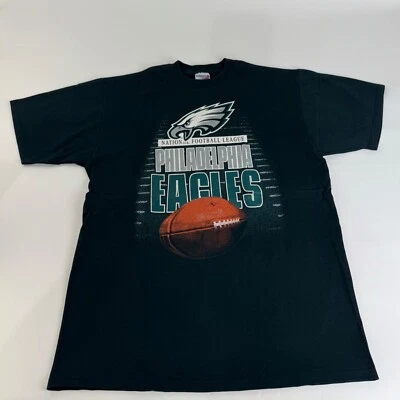 Vintage Philadelphia Eagles T-Shirt Mens XL Gray Kelly Green CHALK LINE 90s Tee - Image 1 of 3