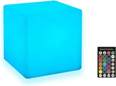LED Cube Light, 4-Inch Cordless Night Light for Kids, 16 Color 4 Inch, Blue  - Image 1 of 4