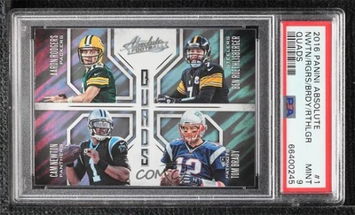 2016 Absolute Quads Aaron Rodgers Ben Roethlisberger Cam Newton Tom Brady PSA 9 - Image 1 of 2