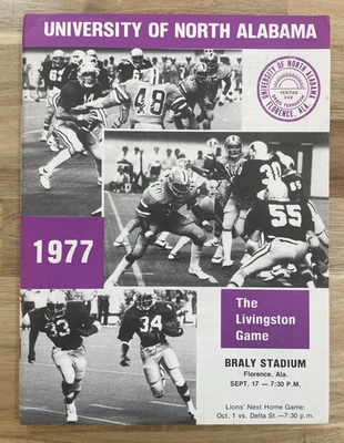 Sep. 17, 1977 Univ. of North Alabama v. Livingston College Football Game Program - Image 1 of 3