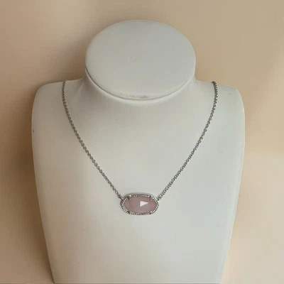 ✨ Collar Elisa Plata Cuarzo Piedras Preciosas Rosa Colgante Para Regalo con Bolsa para el Polvo Nuevo con Etiquetas Foto 1 de 2