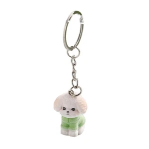 Flocking Dog Keychain Lovely Pendant Key Chain Ornament Backpack Bag Decoration - Picture 1 of 8