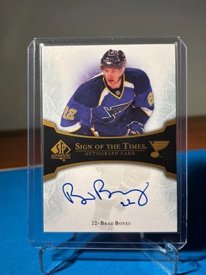 2007-08 SP AUTHENTIC BRAD BOYES SIGN OF THE TIMES AUTO UD SIGNATURE BLUES-mint - Image 1 of 4