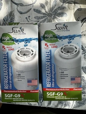 2 filtros verdes Swift SGD-G9 filtros de agua para refrigerador GE, Hotpoint, Kenmore.  Foto 1 de 4