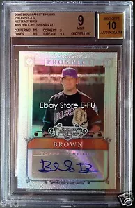 2006 Bowman Sterling Refractors BROOKS BROWN BGS 9 MT AUTO 10 #ed 108/199 - Picture 1 of 1