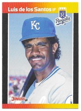 1989 Donruss Leaf, Luis de los Santos Baseball Card #562 Kansas City Royals 