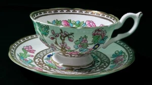 COALPORT Indian Tree Bone China Scalloped Tea Cup & Saucer Set - Picture 1 of 7