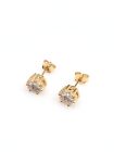 Tiny Round Cluster Cz Stud Earrings 925 Sterling Silver Mens Womens 5.5mm Gold