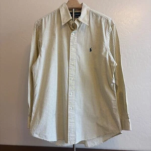 Ralph Lauren Oberhemd Herren 16 1/2 33 gelb blau kariert Custom Fit Langarm - Bild 1 von 8