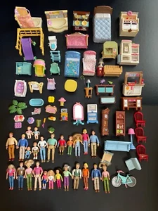 Vintage Fisher Price liebevolle Familie Puppenhaus Möbel & Menschen riesiges Konvolut - Bild 1 von 10