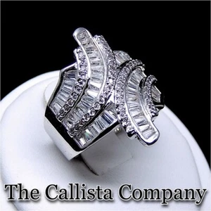 2.5K+ Sold LAB-CREATED 4.4CTTW RD & BAGUETTE CUT CLEAR 3A+ CZ SILVER RG SZ 6-9 ✓ - Picture 1 of 6