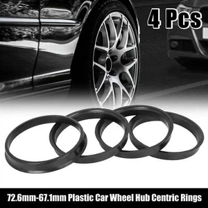 4pcs Plastic 72.6mm to 67.1mm Car Hub Centric Rings Wheel Bore Center Spacer - Picture 1 of 8