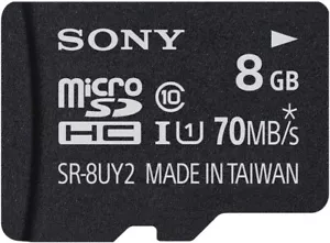 Sony 8GB Class 10 UHS-1 Micro SDHC up to 70MB/s Memory Card ( SR8UY2A/TQ ) - Picture 1 of 3