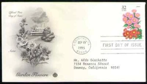US. 2993. 32c. Aster, Garden Flowers. ArtCraft FDC. 1995 - Picture 1 of 1