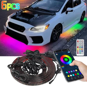 6x RGB Multicolor Underglow LED Kit Neon Strip Light For Subaru WRX STI Impreza - Picture 1 of 14
