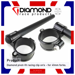 Diamante Leggero Clip Su Manubrio - 41mm - Kawasaki Ninja EX400 - 2018-2019 - Picture 1 of 7