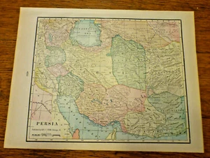 1903 Antique Cram COLOR Map PERSIA, CENTRAL ASIA, AFGHANISTAN, etc. - Picture 1 of 5