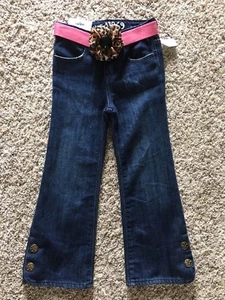 Girl's Size 4 Baby Gap Denim Jean with a Leopard Belt - NWT - Picture 1 of 3