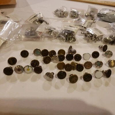 8 PCS Jean Buttons Pins Jeans Adjustable No Sew Buttons Mixed Patterns or choose - Image 1 of 4