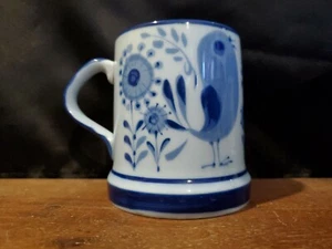 Vintage Nordic C.J. Peterson Quail Colbalt Blue Hand Painted Coffee Tea Mug Cup - Picture 1 of 5