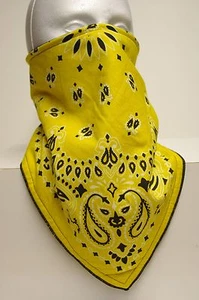 yellow bandana lined bandana mask scarf fierce face protection copd - Picture 1 of 1