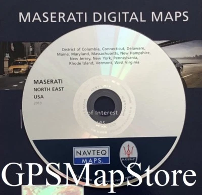 2008-2012 Maserati GranTurismo Navigation CD Cover NORTH EAST US Map 2013 Update - Image 1 of 2