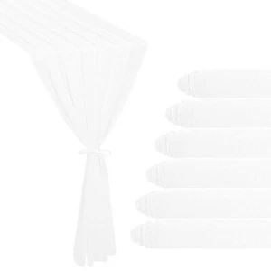 6 Pack 10Ft White Chiffon Table Runner 29x120 Inches Sheer Fabric Table Runne... - Picture 1 of 7