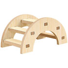 Zabawka wspinaczkowa dla małych zwierząt: drewniana drabina i wiszący most z