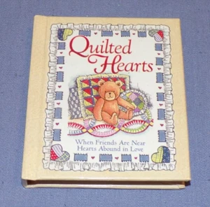 Miniature Readable Doll Book HB Quilted Hearts Friendship Friend Poems Quotes - Picture 1 of 4