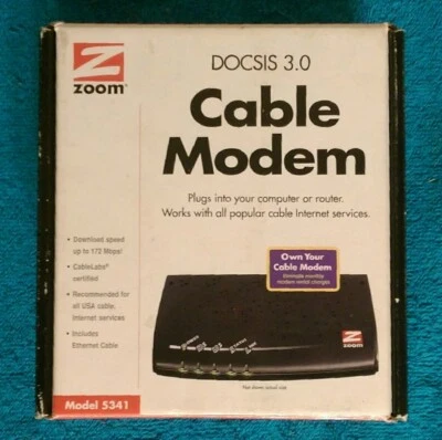 Zoom DOCSIS 3.0 Cable Modem - 5341 - Black - Image 1 of 4