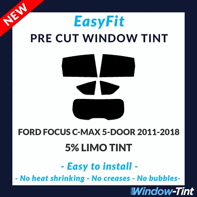 Fácil de Colocar Estática Precortado Tinte Para Ford Focus C-Max 5-door 2011-18 - Imagen 1 de 3