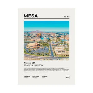 Mesa Poster, Vintage Wall Art Print, Travel Gift Idea, Home Office Dorm Decor - Picture 1 of 12