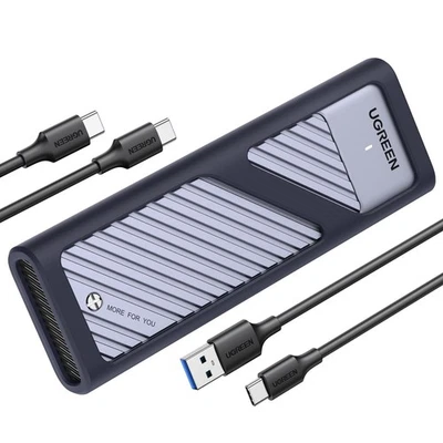 M2 SSD Gehäuse USB 3.2 Gen 2 10 Gbps Aluminium NVMe Gehäuse mit Kühlkissen fü... - Bild 1 von 4
