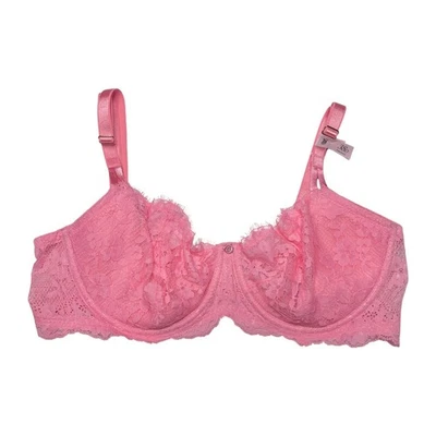 Victoria's Secret Wicked Unlined Lace Balconette Bra Pink Hope Size 38D - Image 1 of 3