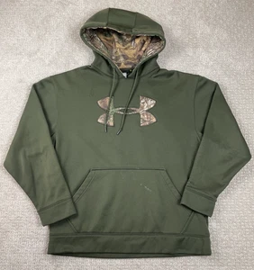 Under Armour Hoodie Herren Medium Grün Realtree Camo Logo Pullover Outdoor Storm - Bild 1 von 12