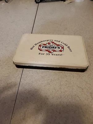 Dominoes Complete In Tin T.G.I. Fridays 35th Anniversary Fossil Clay  - Image 1 of 4