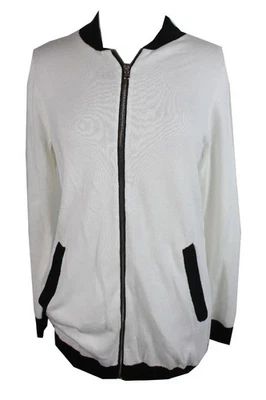 Chaqueta Suéter Bomber Larga Borde Negro Blanco Colección Ny XS/S Foto 1 de 2