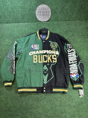 Milwaukee Bucks JH Design 2021 NBA Finals Champions Twill Full-Snap Jacket Sz XL - Image 1 of 4