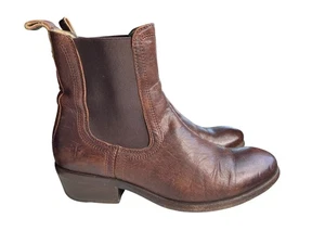 Frye Womens Carson Chelsea Boots Size 7.5 Brown Leather Western Boho Heritage - Picture 1 of 13
