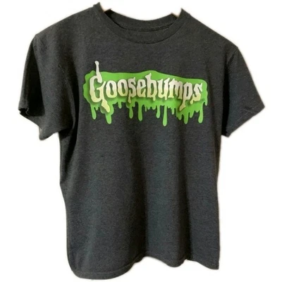 Goosebumps T Shirt Boys Size 8 Dark Gray & Green Kids Medium Vintage Logo Tee - Image 1 of 2