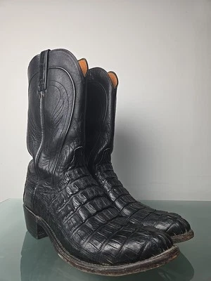 Botas Lucchese 1883 Talla 9.5 D Cuero Cocodrilo Caimán Exótico Hornback Negras Foto 1 de 4
