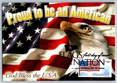 #4273 Flags of our Nation US Flag FDC Maxi Card Bald Eagle - Image 1 of 2